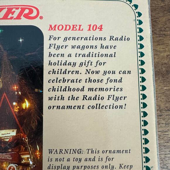 NEW 1997 Radio Flyer Christmas Ornament Collection Model 104 Little Red Wagon - Picture 3 of 7